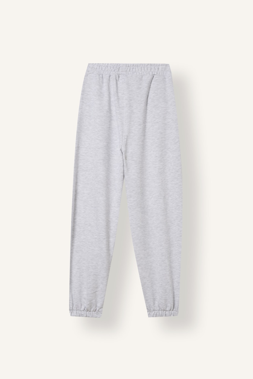 Young Boys - Teen Boys Light Grey Melange Boy Oversize Fit Grey Slogan Printed Sweatpants