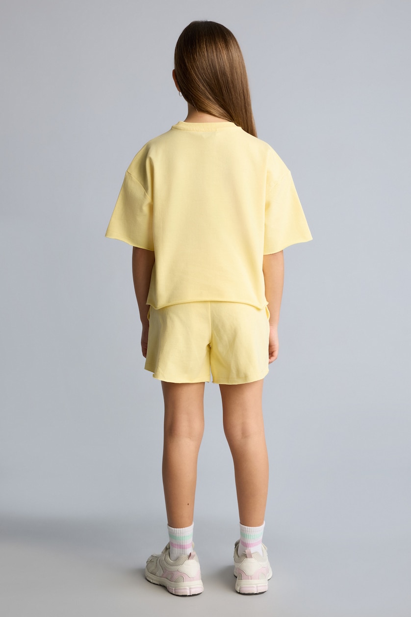 Young Girls - Teen Girls Yellow Girl 2 piece Regular Fit T-Shirt Shorts Set
