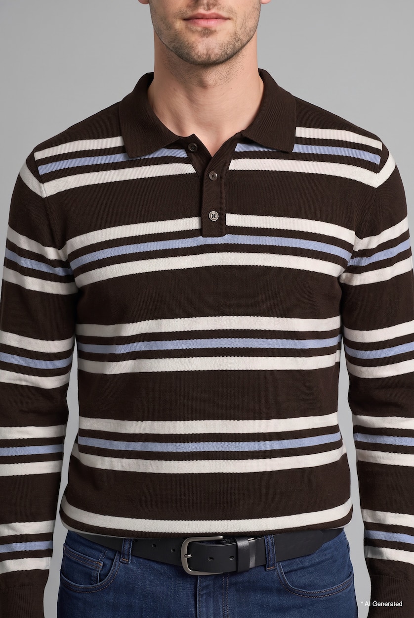 HOMME Marron Tricot Pull