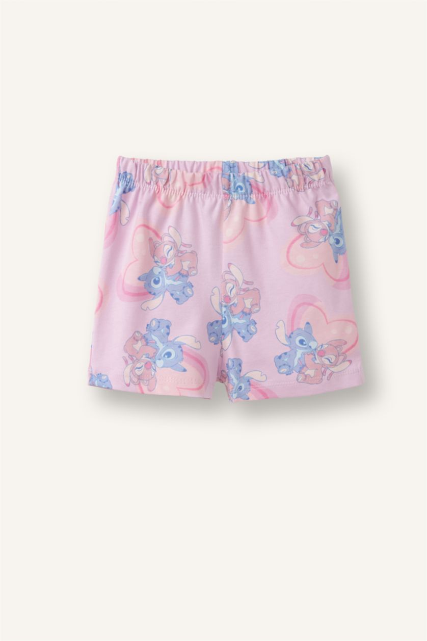 Baby Girls Lilac 2 piece Regular Fit Lilo & Stitch Licensed Knitted Pyjamas