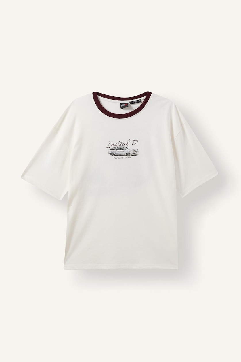 Man Ecru Boxy Fit Short Sleeve T-Shirt