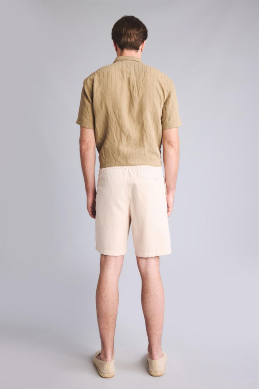 Man Stone Relax Fit Beige Bermuda Shorts