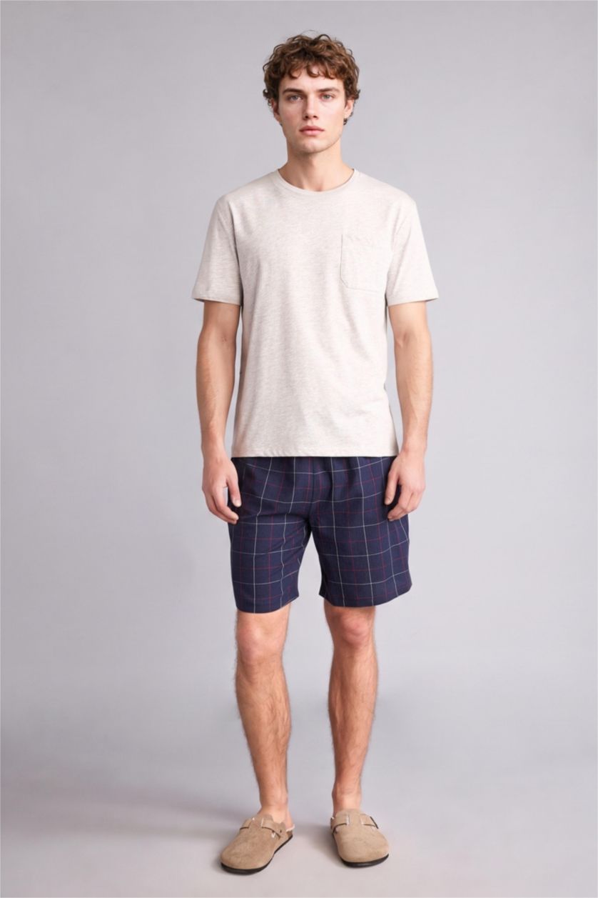 Ерлер Ашық сұр New Regular Fit дөңгелек жағалы үсті