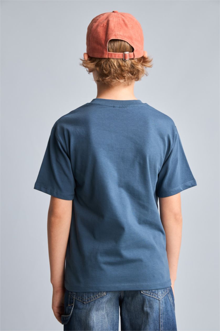 Young Boys - Teen Boys NAVY New Regular Fit Brawl Stars Short Sleeve T-Shirt