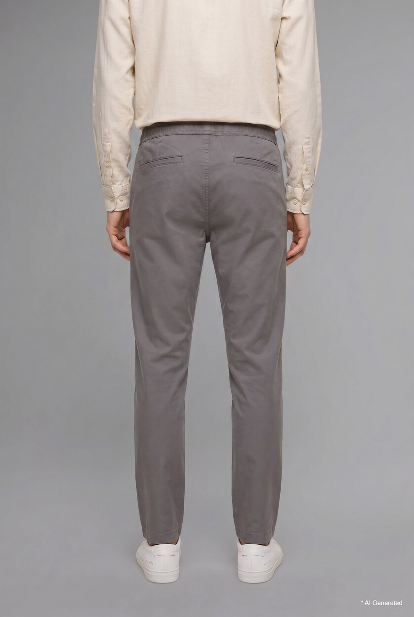HOMME Gris Pantalon baggy à nouer à la taille