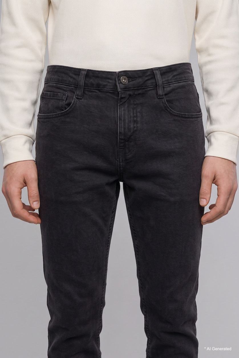 MAN Anthracite Sergio Regular Fit Regular Waist Straight Leg Jeans