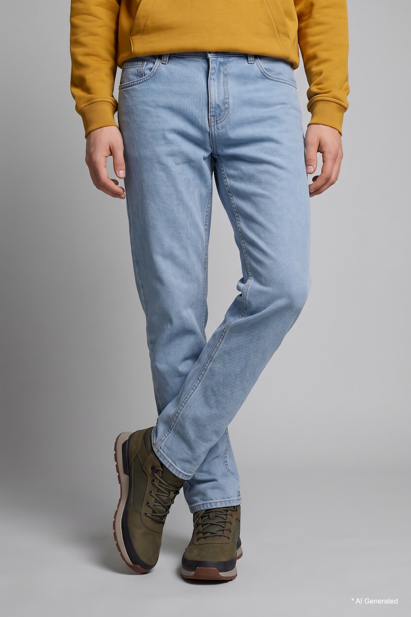 MAN Light Blue Sergio Regular Fit Trousers