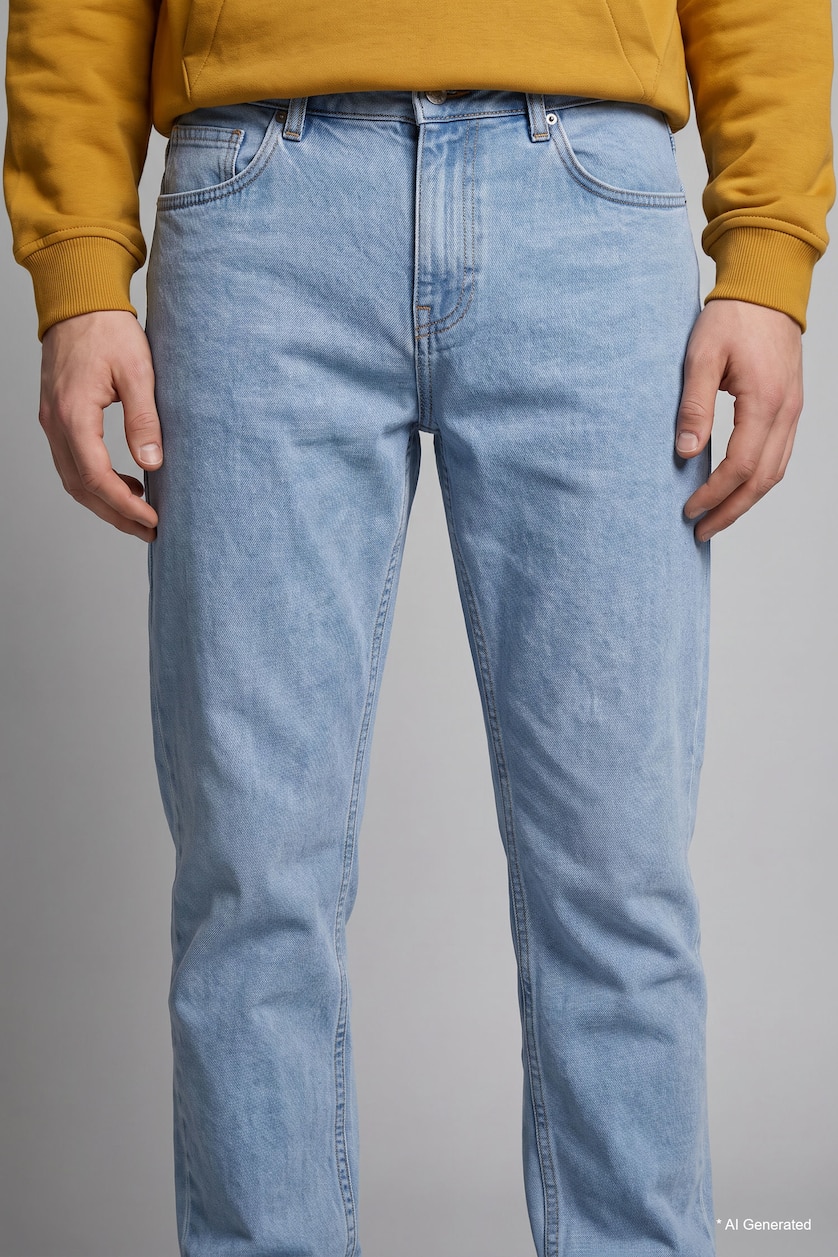 MAN Light Blue Sergio Regular Fit Trousers