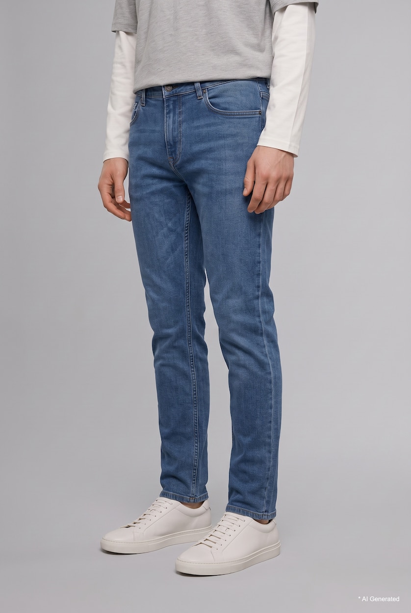 MAN Blue Sergio Regular Fit Trousers