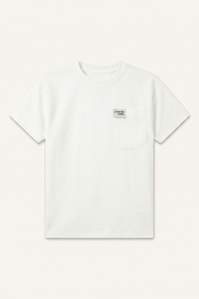 Baby Boys Ecru Regular Fit Short Sleeve T-Shirt