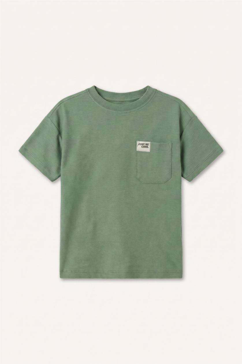 Baby Boys Light Khaki Regular Fit Short Sleeve T-Shirt