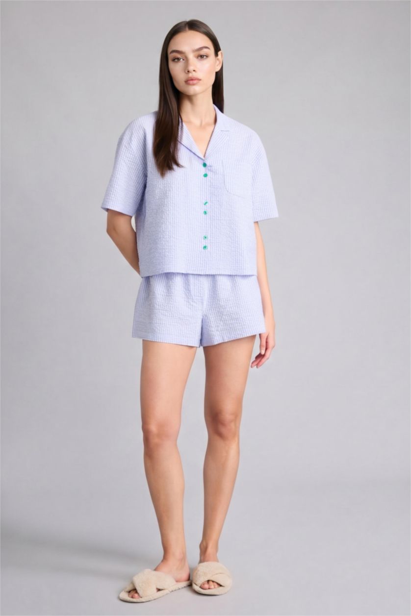 Kadın Açık Lila Regular Fıt Kısa Kollu 2'li Takım