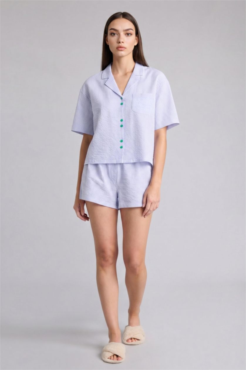 Kadın Açık Lila Regular Fıt Kısa Kollu 2'li Takım