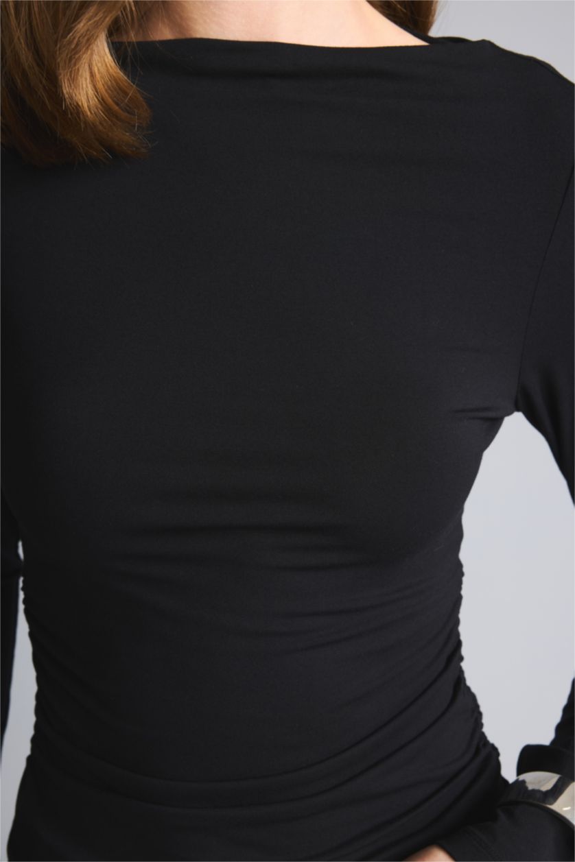 Женщины Черный Футболка Slim Fit