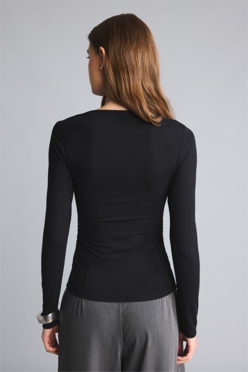 Женщины Черный Футболка Slim Fit