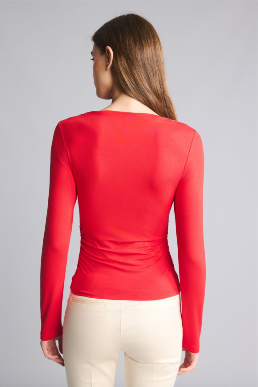 Женщины Красный Футболка Slim Fit