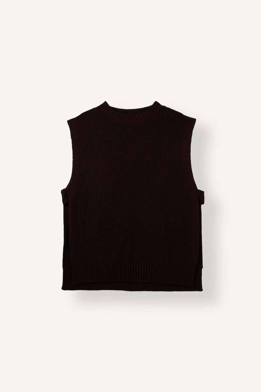Kadın Kahve Regular Fit Triko Yelek