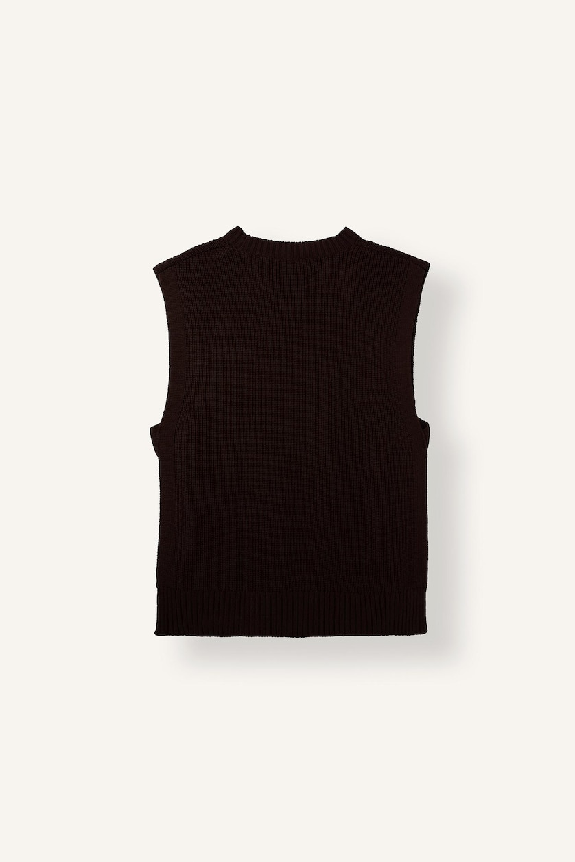 Kadın Kahve Regular Fit Triko Yelek