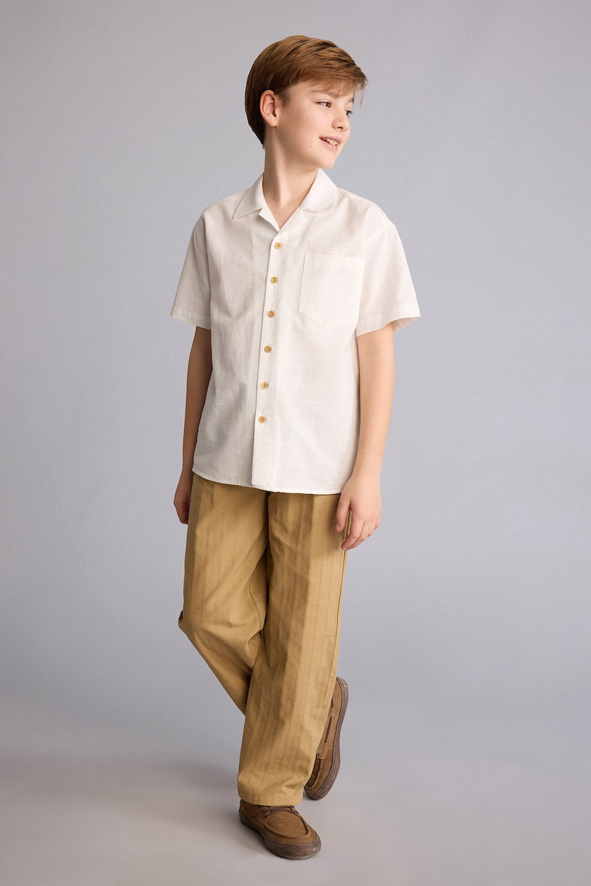 Young Boys - Teen Boys Beige Boy Relax Fit Straight Leg Trousers
