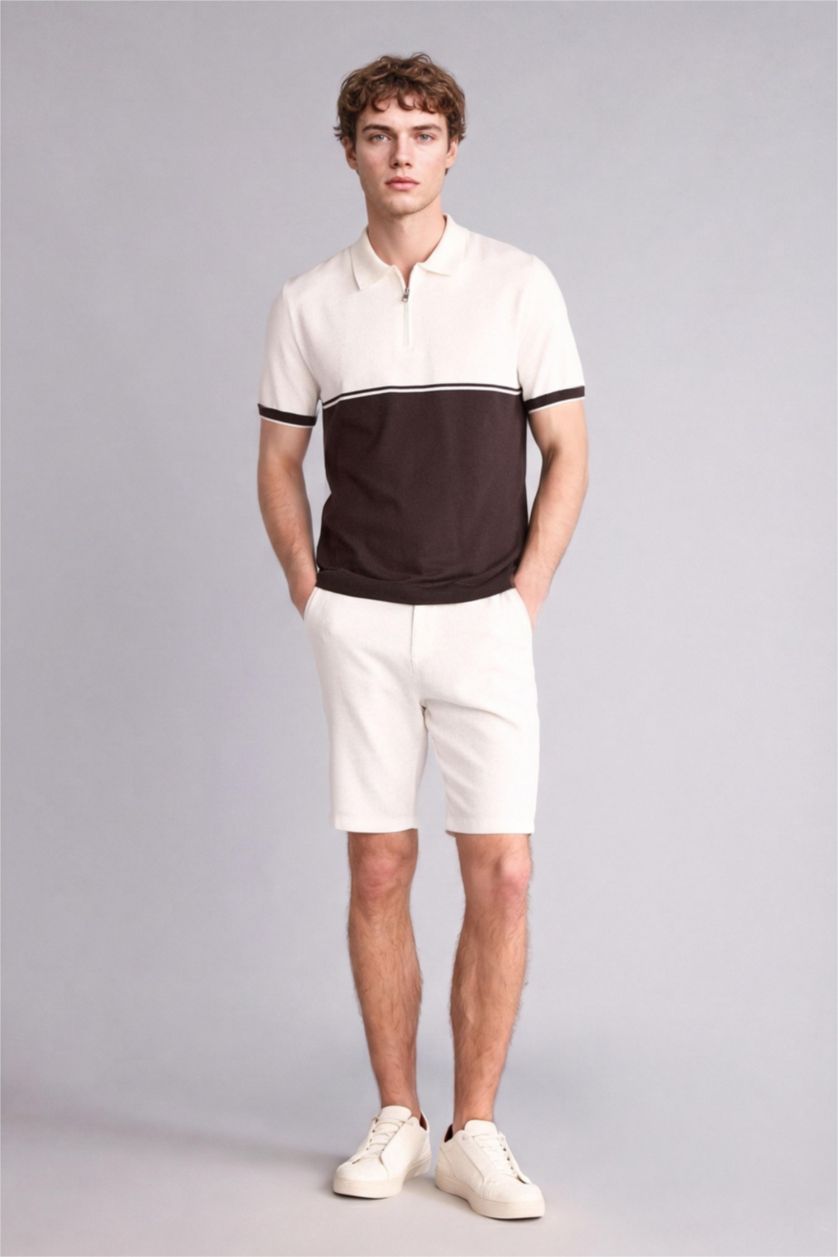 رجال بني Standard Fit Short Sleeve Polo T-Shirt