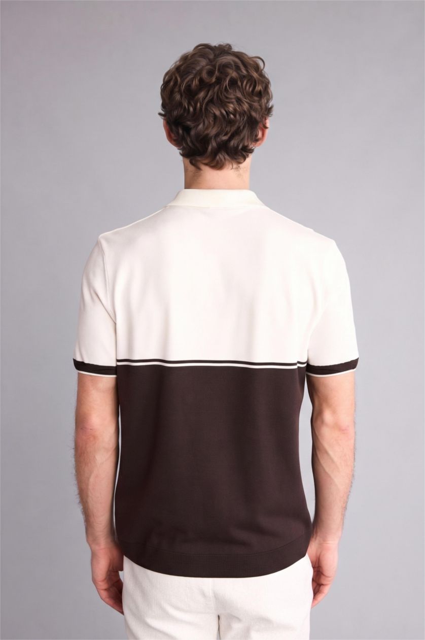 رجال بني Standard Fit Short Sleeve Polo T-Shirt