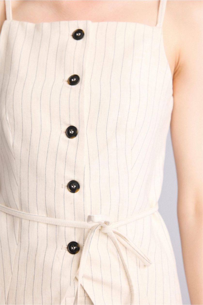 WOMAN NATURAL LIGHT BEIGE Suspender Linen Vest