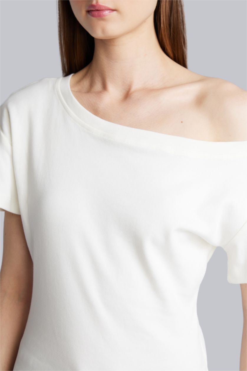 WOMAN White Regular Fit Short Sleeve T-Shirt