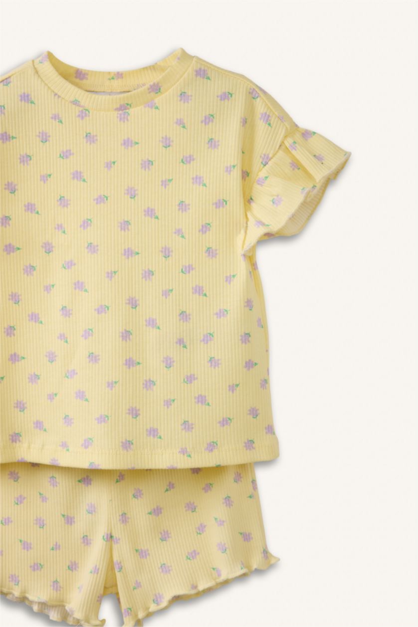 Kız Bebek Açık Sarı Fitilli Kaşkorse 2'li Takım Kız Bebek