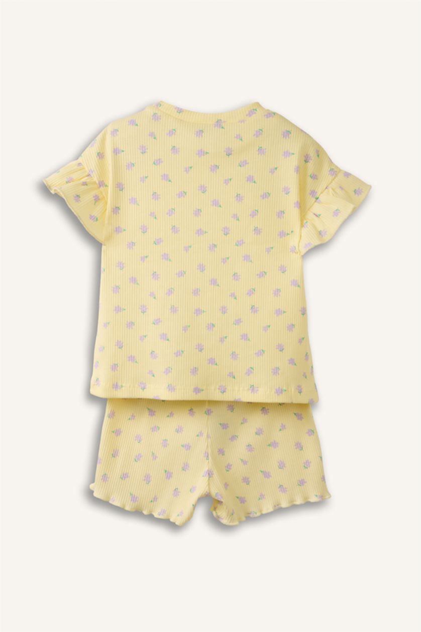 Kız Bebek Açık Sarı Fitilli Kaşkorse 2'li Takım Kız Bebek