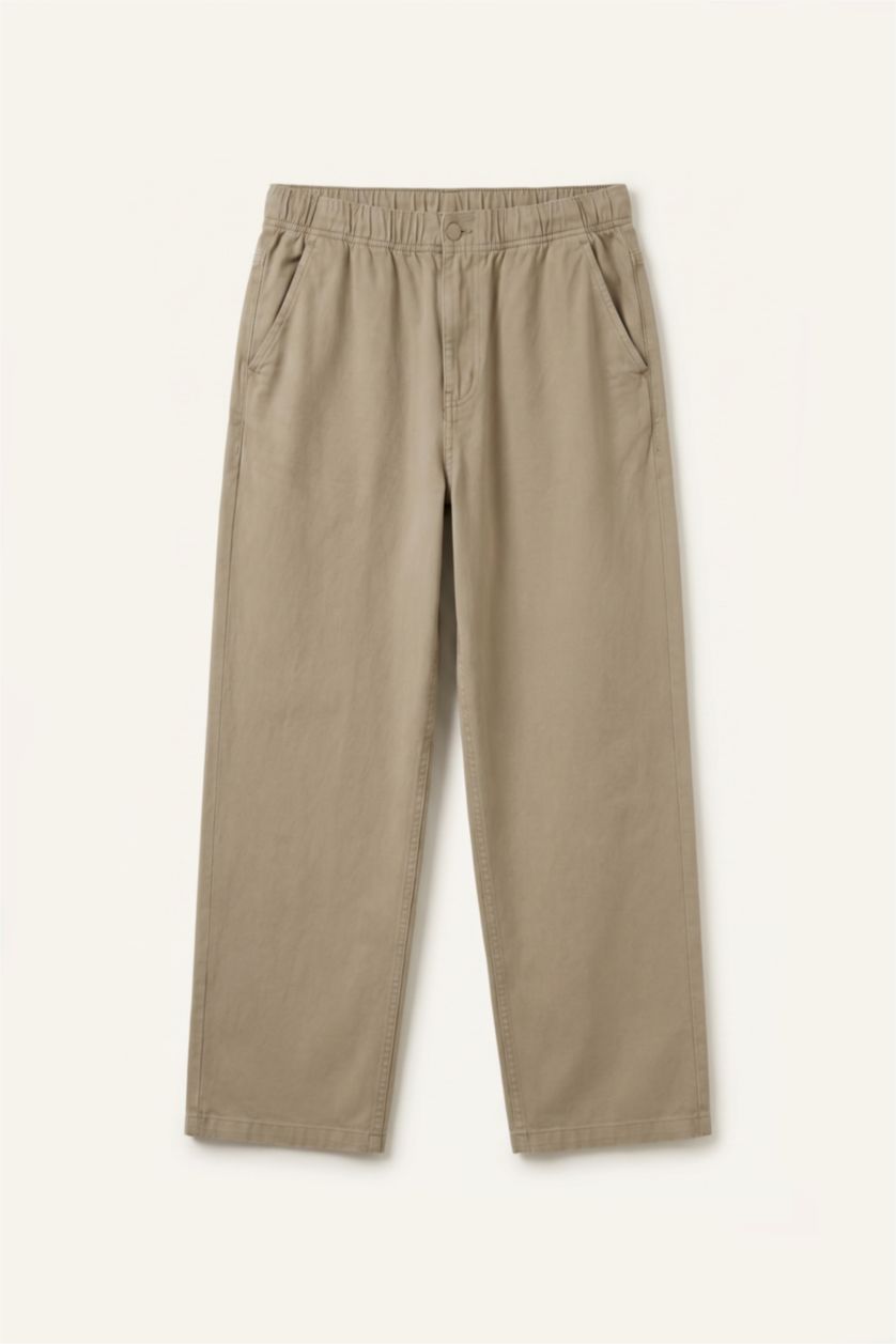 Men Light Brown Baggy Fit Trousers