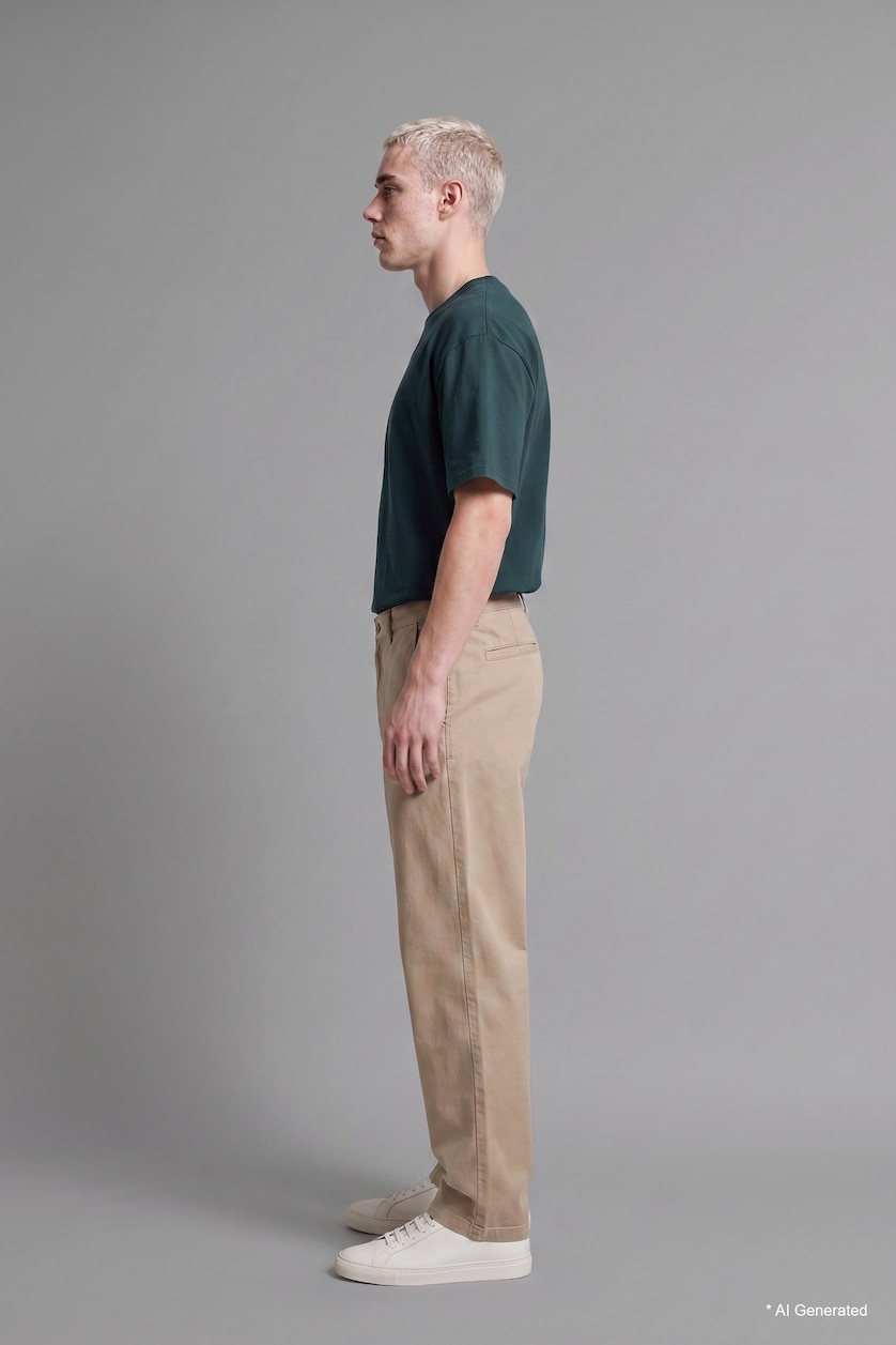 Men Light Brown Baggy Fit Trousers