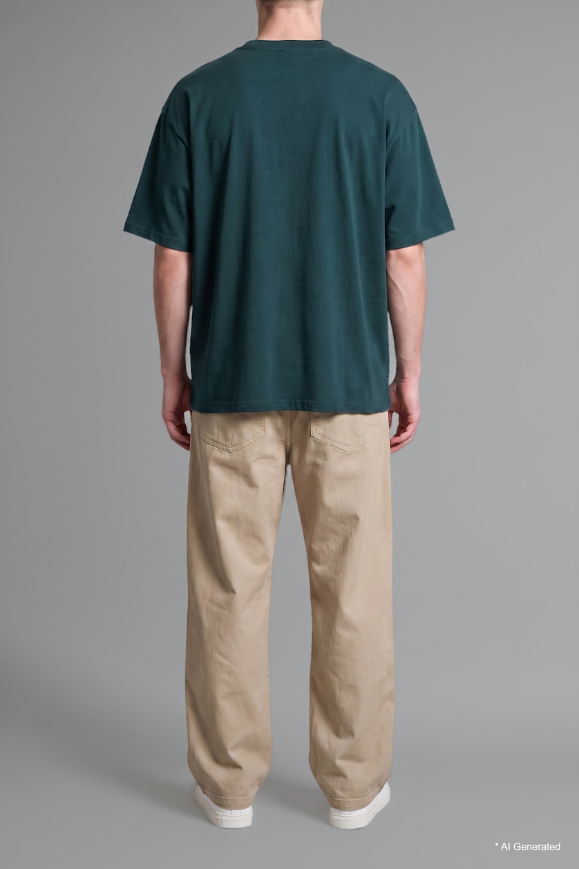 Men Light Brown Baggy Fit Trousers