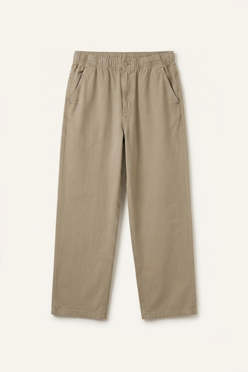 Men Light Brown Baggy Fit Trousers