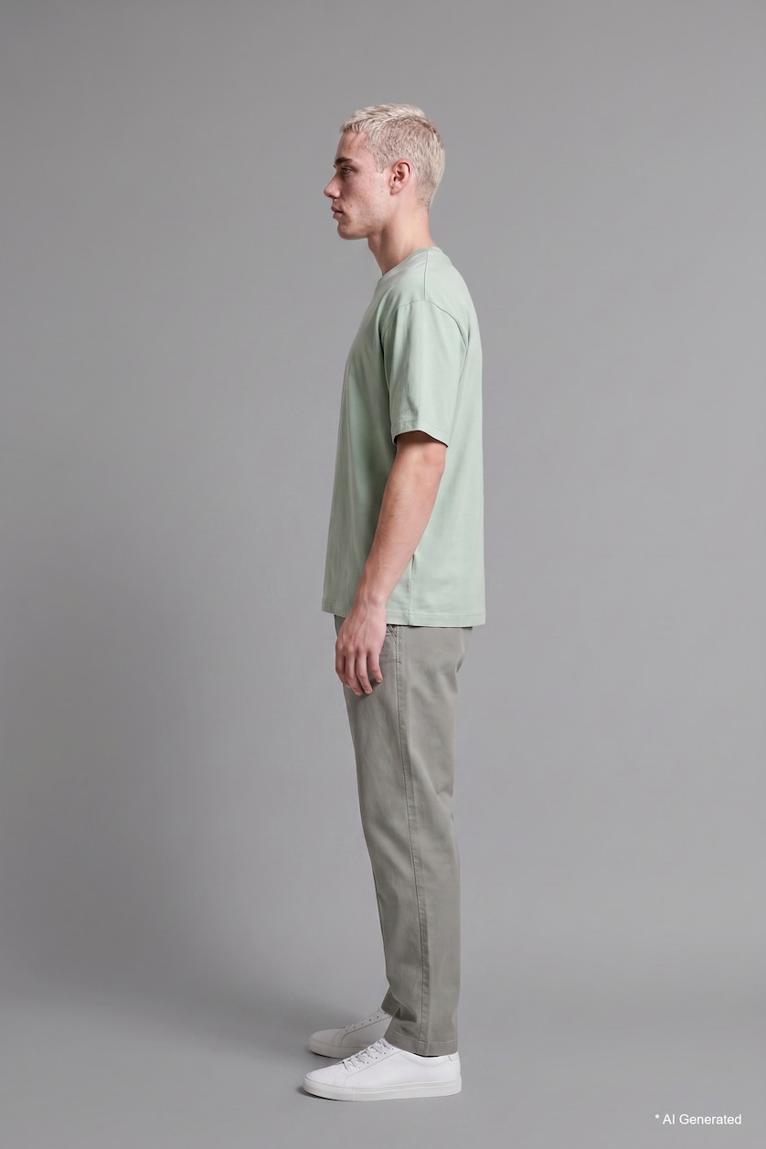 Men Khaki Baggy Fit Trousers
