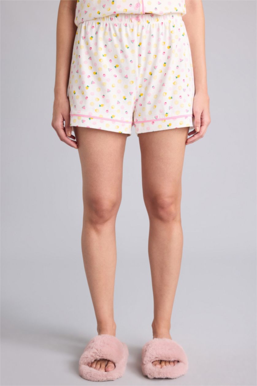 Kadın Ekru Regular Fıt Kısa Kollu 2'li Takım