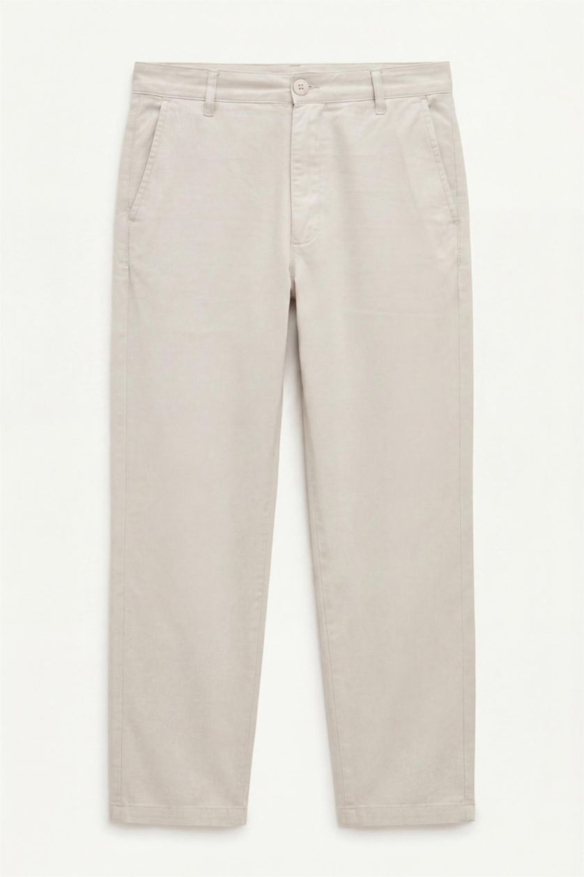 Men Beige Relax Fit Trousers