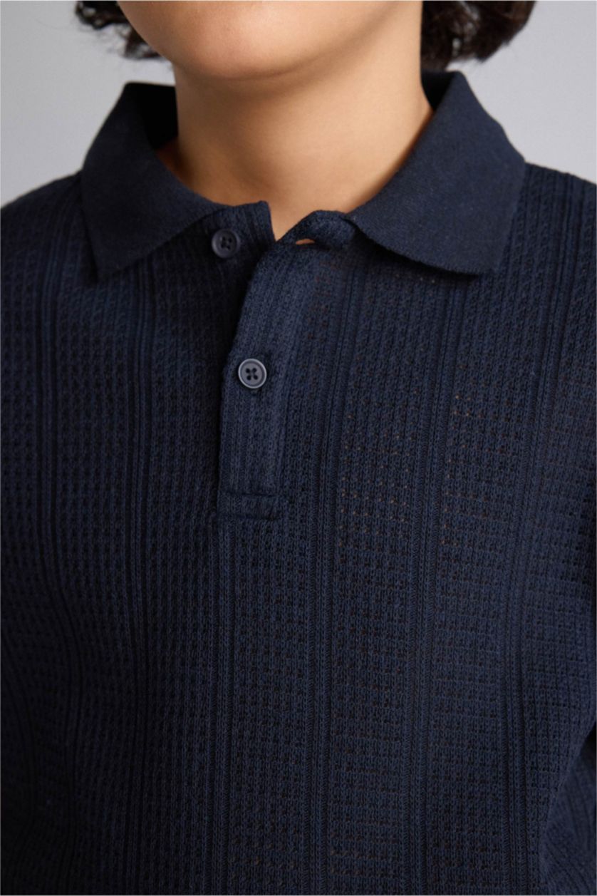 Erkek Çocuk - Genç Erkek Lacivert Kısa Kollu Polo Tişört Erkek Çocuk