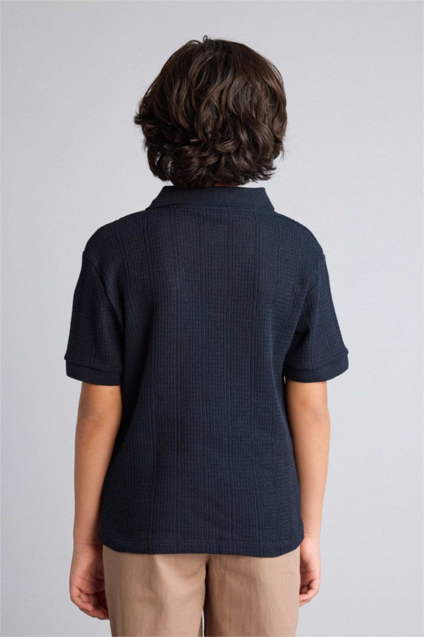 Erkek Çocuk - Genç Erkek Lacivert Kısa Kollu Polo Tişört Erkek Çocuk