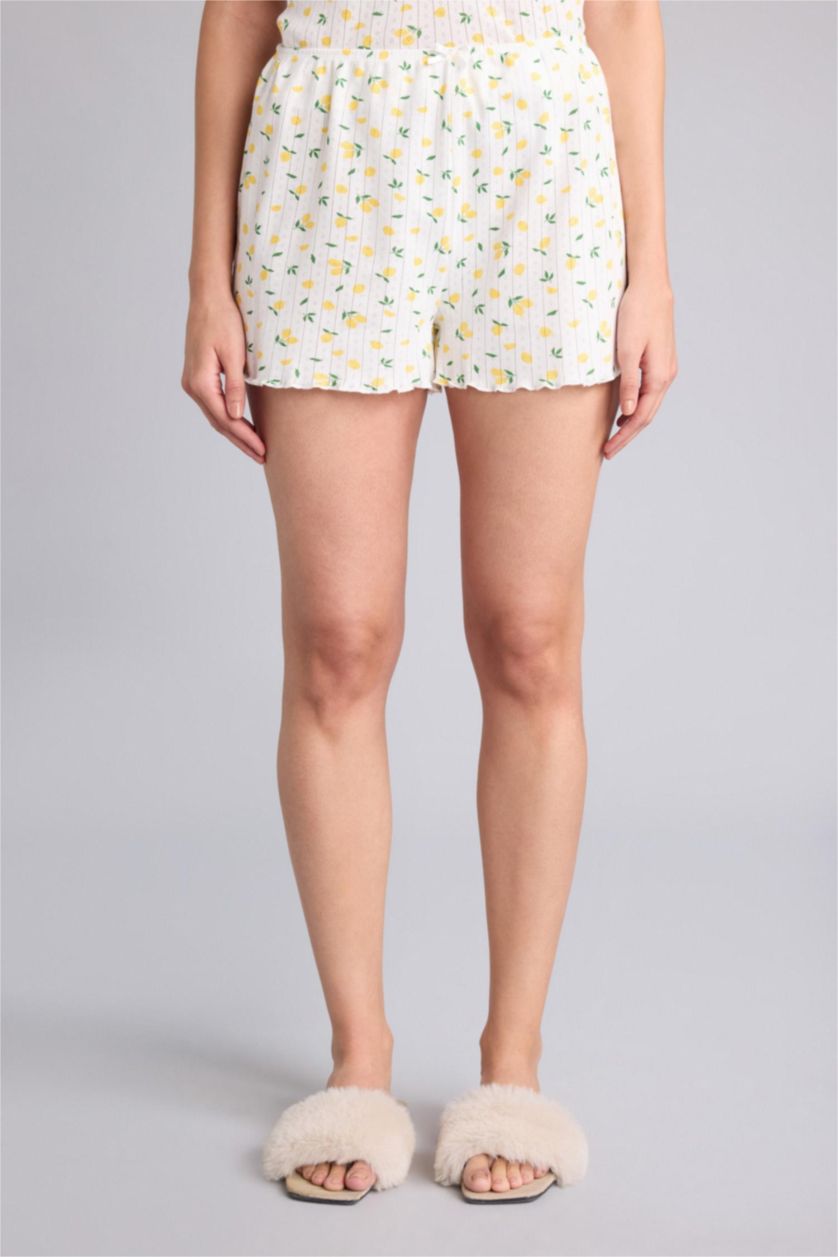 FEMME Écru Ensemble Pyjama Débardeur et Short Coupe régulière