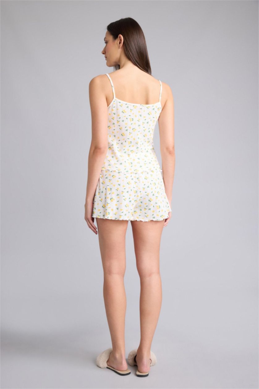 FEMME Écru Ensemble Pyjama Débardeur et Short Coupe régulière