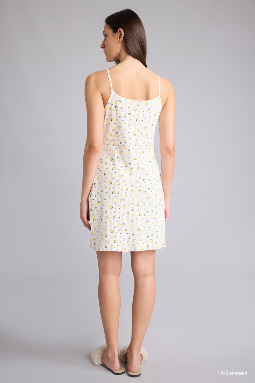 WOMAN Ecru Regular Fit Crew Neck Knitted Dress