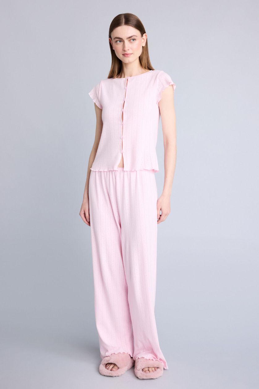 Kadın Açık Pembe Regular Fıt 2'li Pijama Takımı