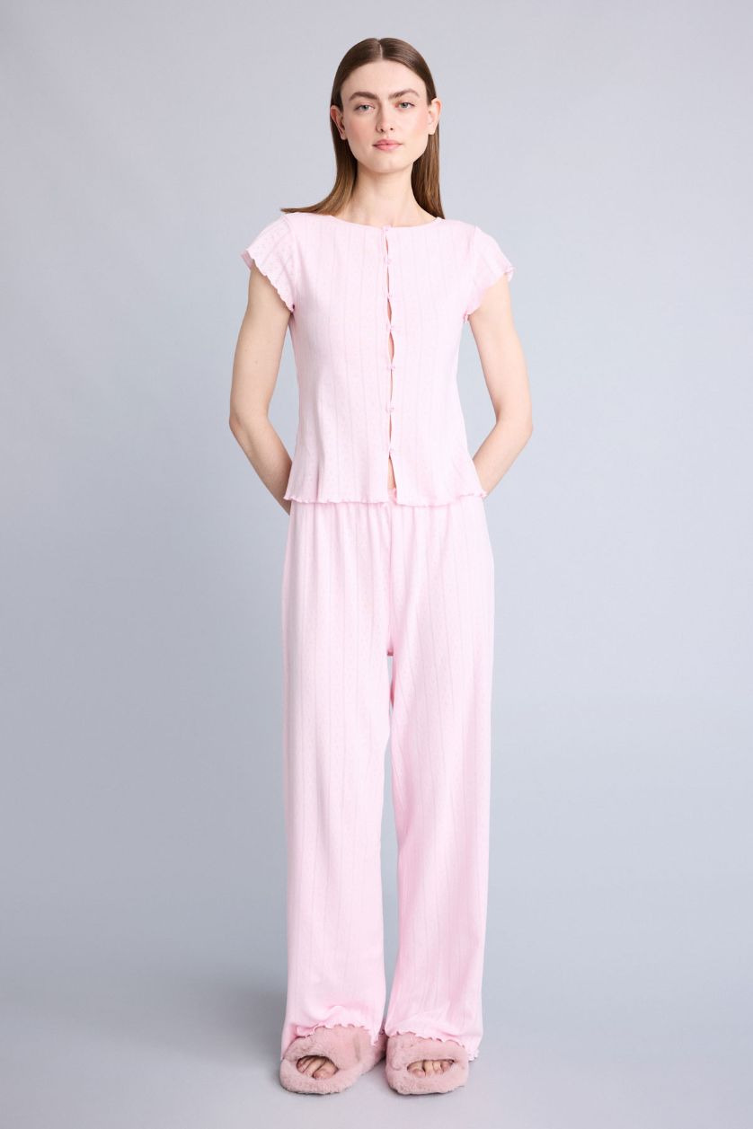 Kadın Açık Pembe Regular Fıt 2'li Pijama Takımı