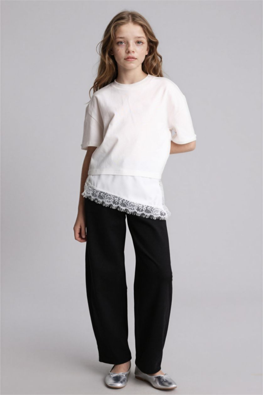 Kız Çocuk - Genç Kız Ekru Tişört Kız Çocuk