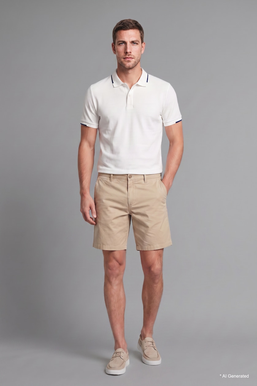 Men Beige Regular Fit Beige Shorts