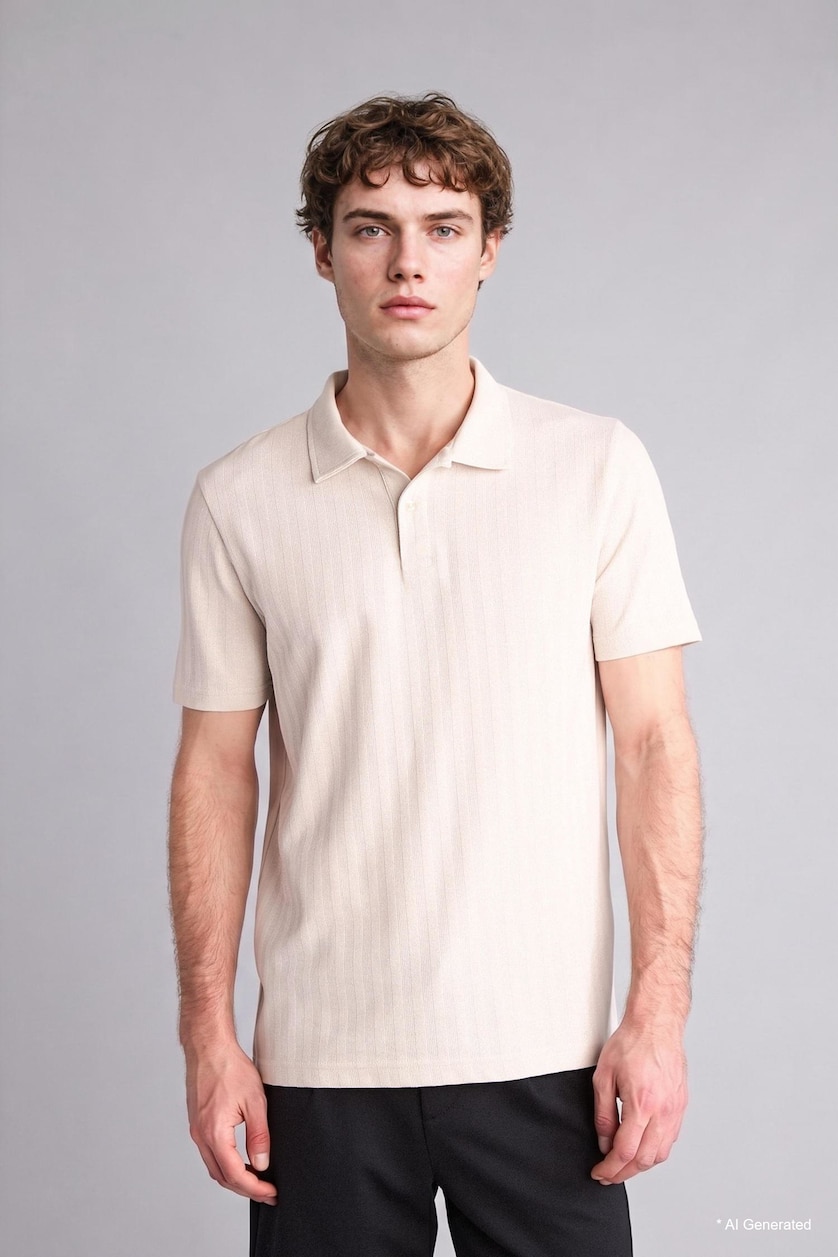 MAN Light Grey Regular Fit Short Sleeve Polo T-Shirt