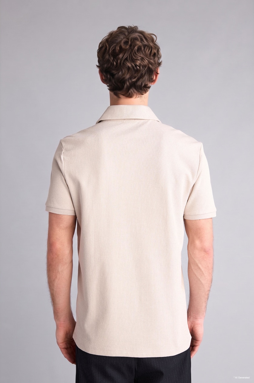 MAN Light Grey Regular Fit Short Sleeve Polo T-Shirt