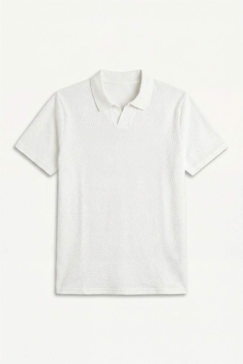 MAN Ecru Regular Fit Short Sleeve Polo T-Shirt