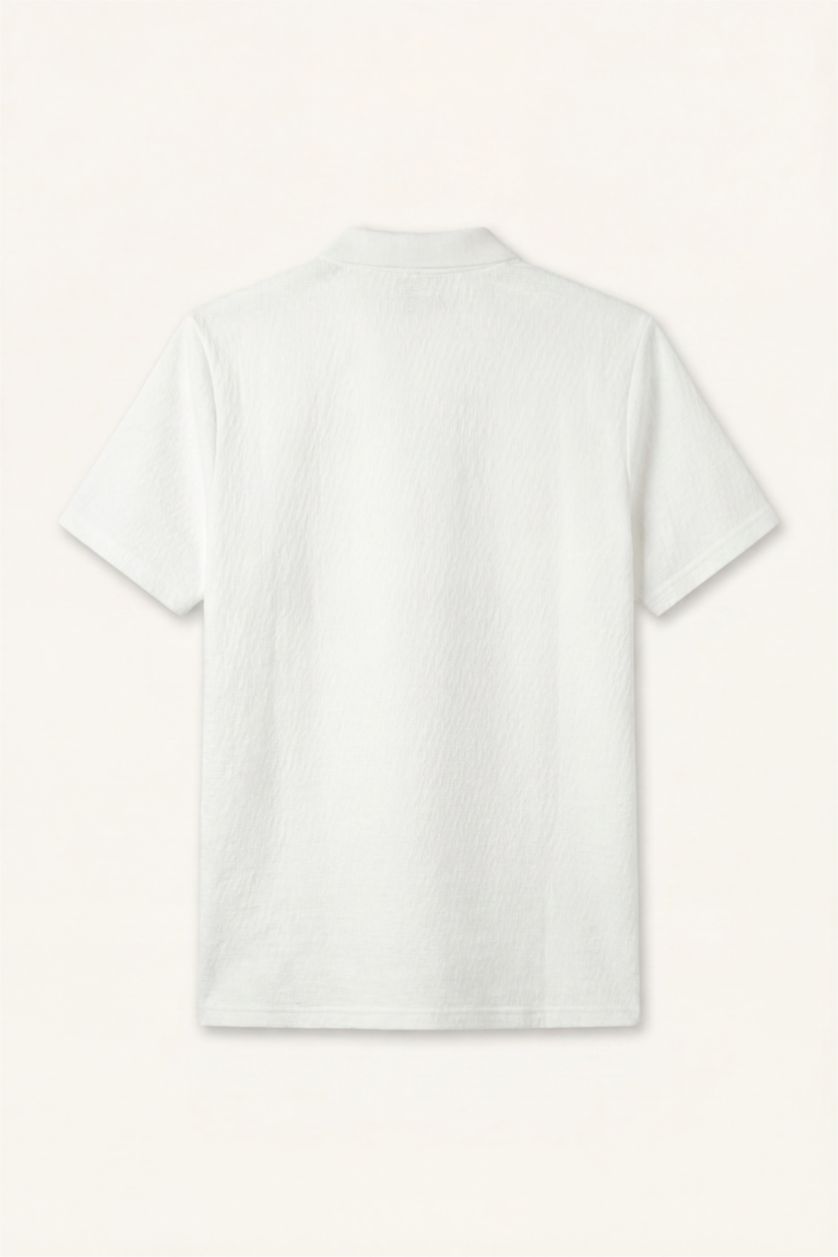 MAN Ecru Regular Fit Short Sleeve Polo T-Shirt
