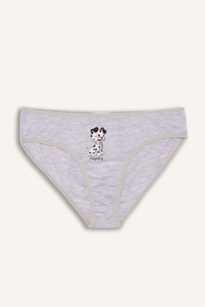 بنات ميلانج رمادي كلوت سليب بناتي ممشط مطبوع - 3 قطع